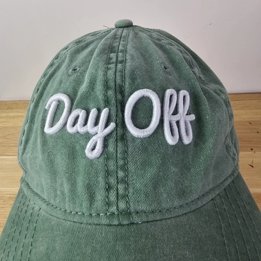 Day Off Slideback Baseball Cap Green One Size‎ Adjustable Embroidered Camouflage